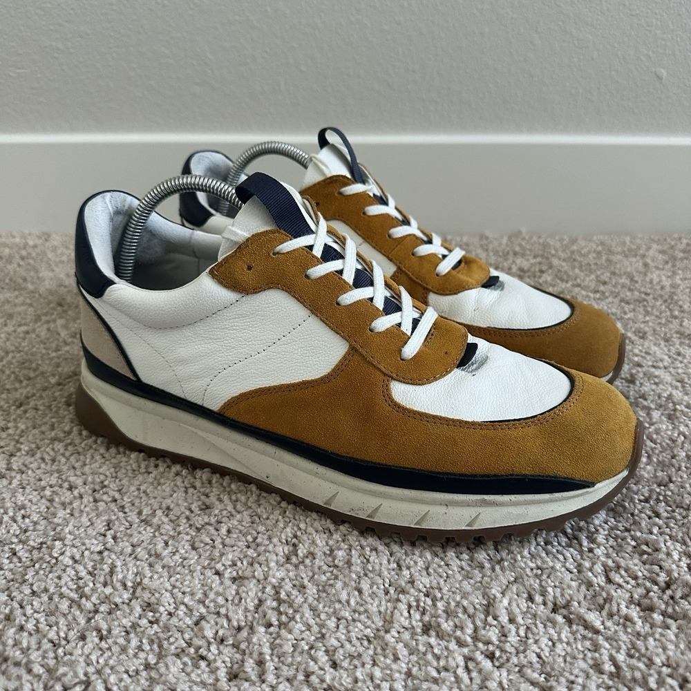 Madewell MWL Court Sneakers Womens 13.5 Mens 12 White Ochre Colorblock NB128